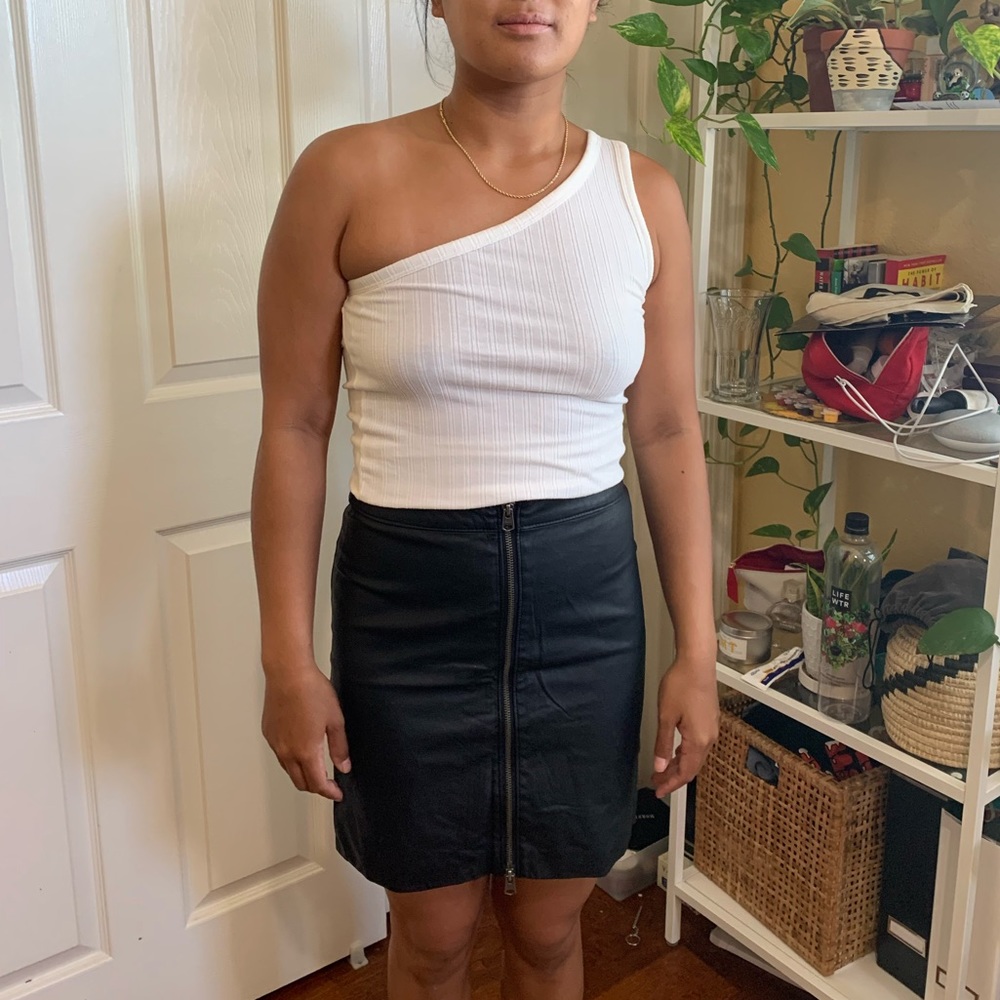 Faux leather skirt